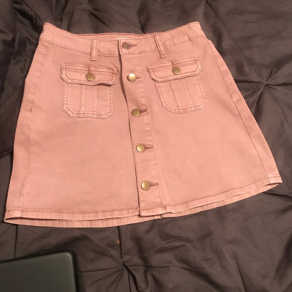 Altard state pale pink button up skirt